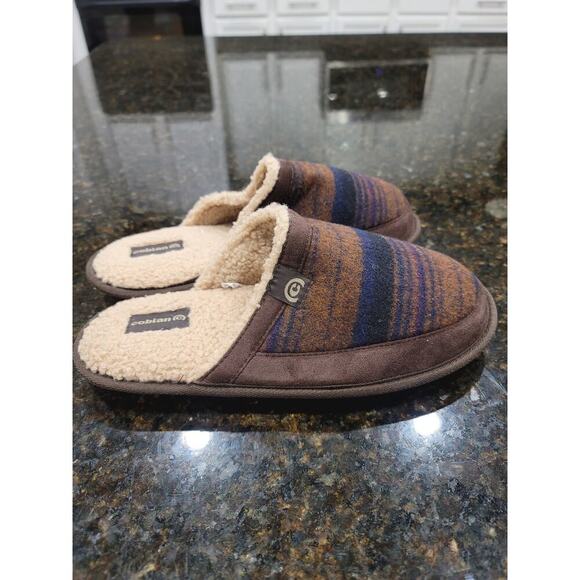 Cobian Mule Clogs Men's Size 11 Brown Striped Faux Fur Lined Round Toe Slip On - Picture 11 of 12